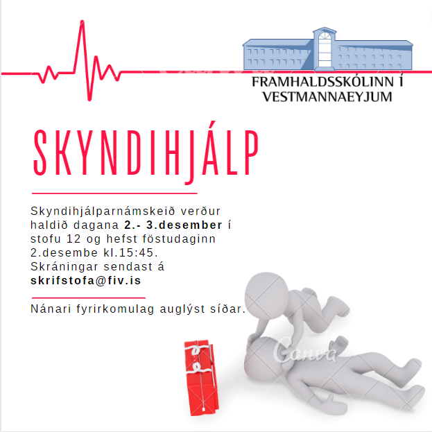 Skyndihjálparnámskeið 2. og 3. desember 2022