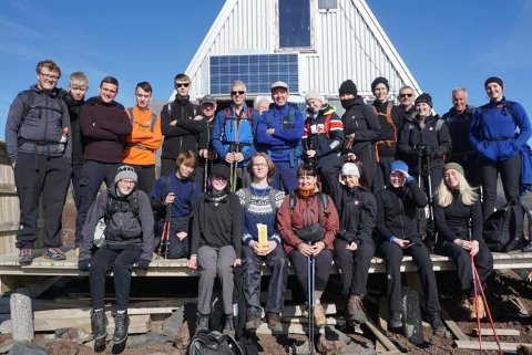 Flottur hópur nemenda á Fimmvörðuhálsi